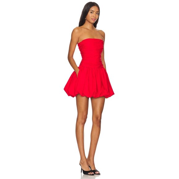Lovers + Friends Abigail Mini Dress in Red Small New Womens Strapless - Picture 3 of 10